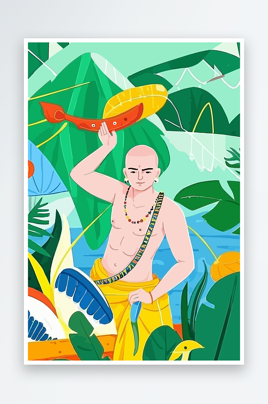 西方男神男人插画-众图网