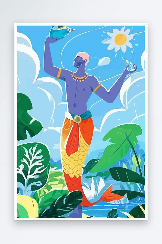 西方男神男人插画-众图网