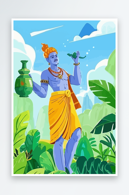 西方男神男人插画-众图网