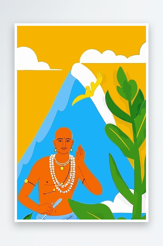 西方男神男人插画-众图网