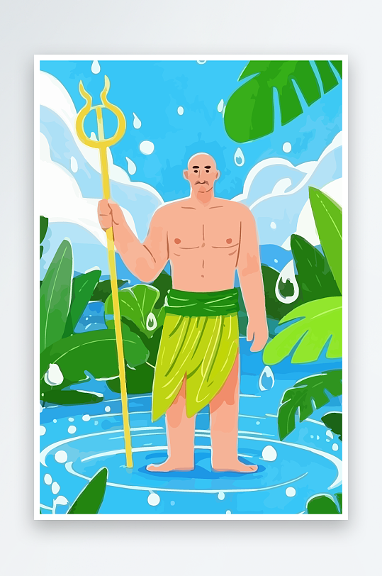 西方男神男人插画-众图网