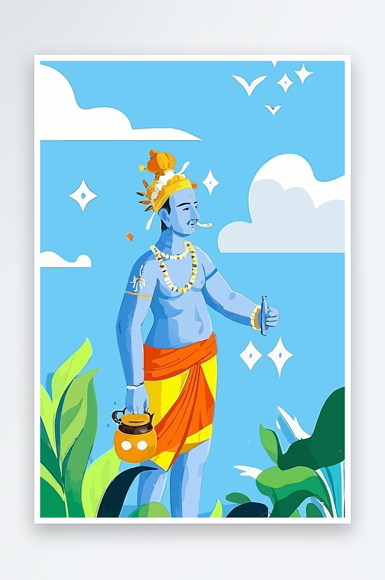 西方男神男人插画-众图网