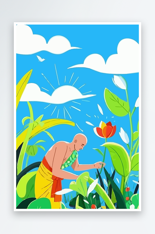 西方男神男人插画-众图网