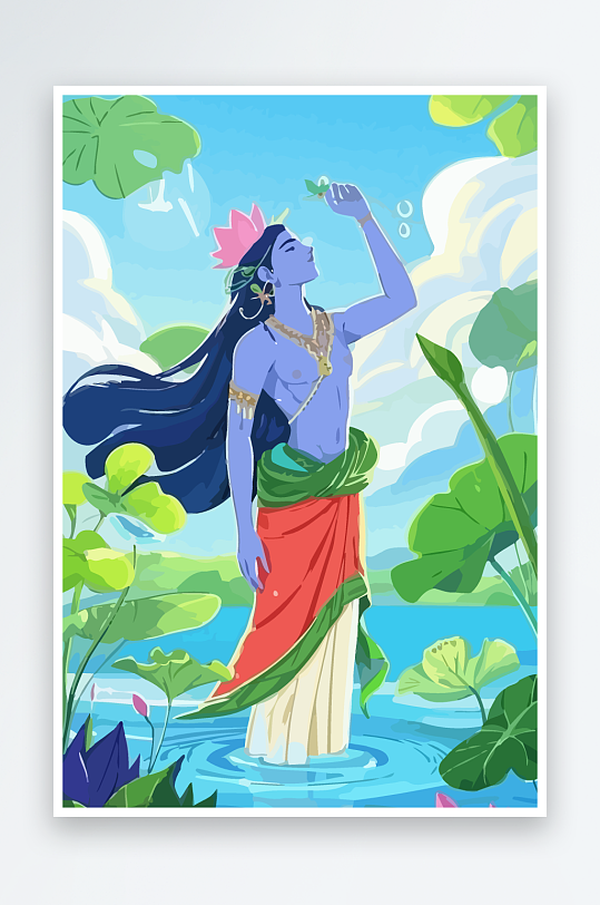 西方男神男人插画-众图网