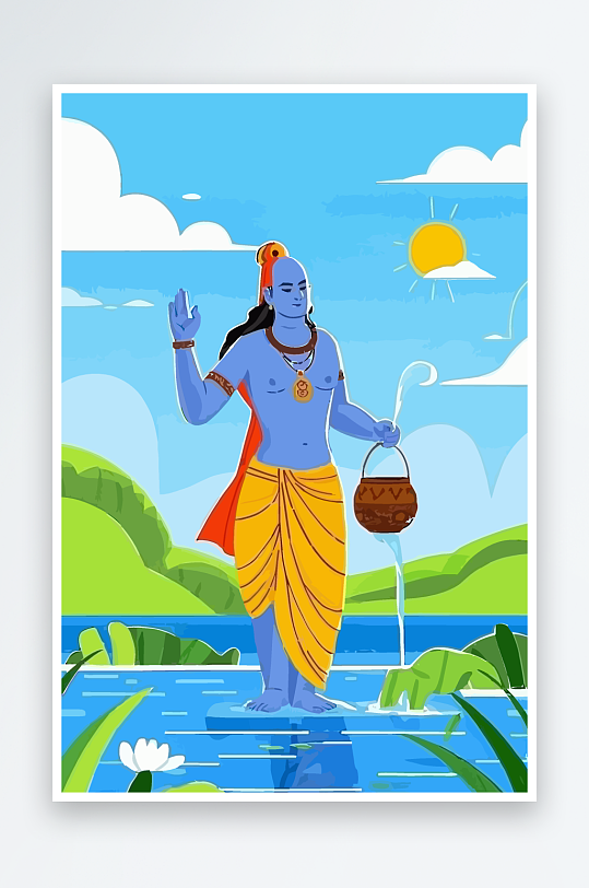 西方男神男人插画-众图网