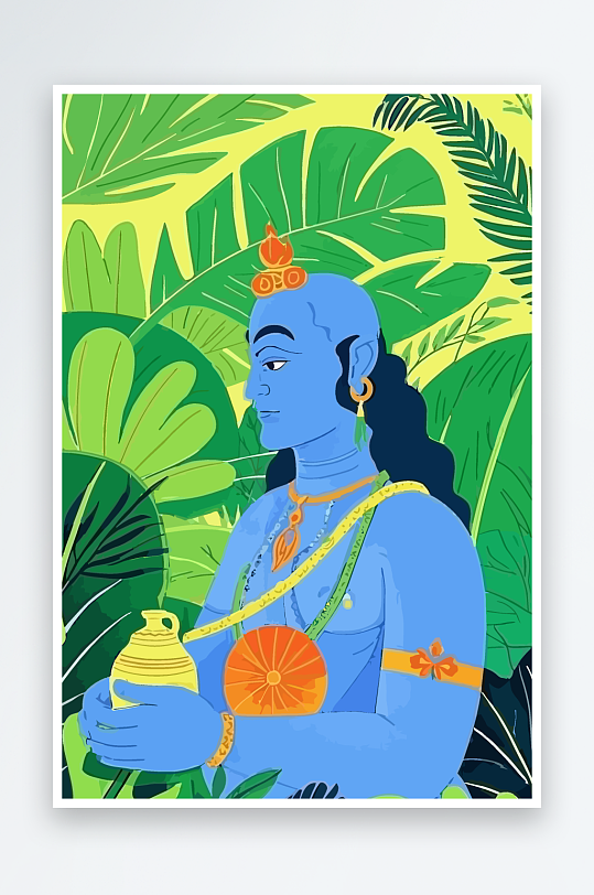 西方男神男人插画-众图网