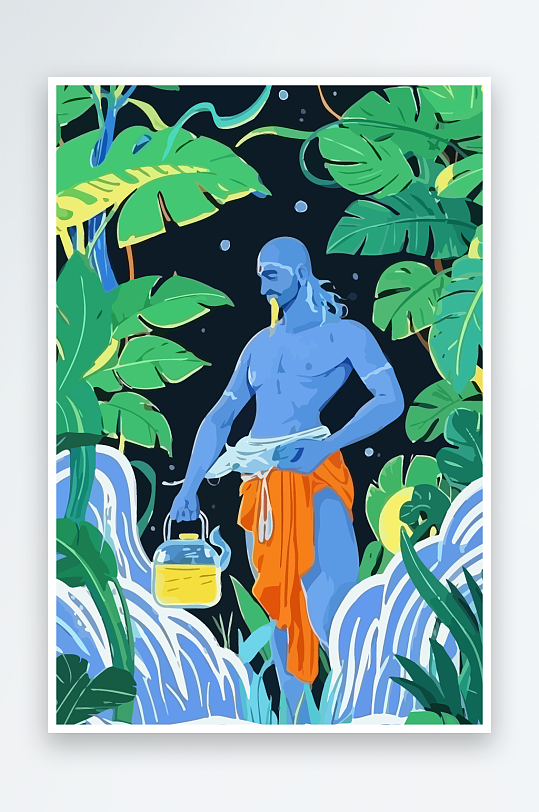 西方男神男人插画元素-众图网