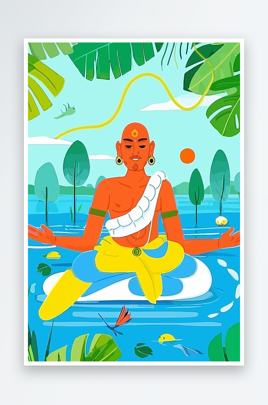 西方男神男人插画元素-众图网