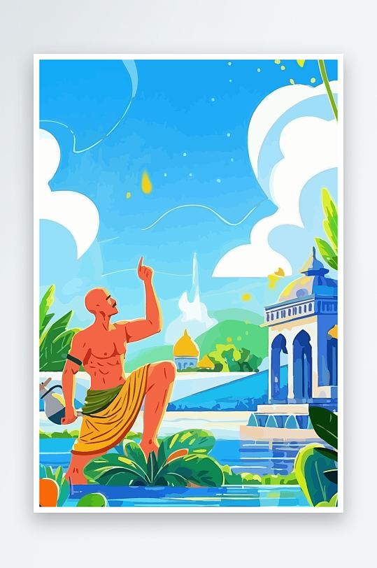 西方男神男人插画元素-众图网