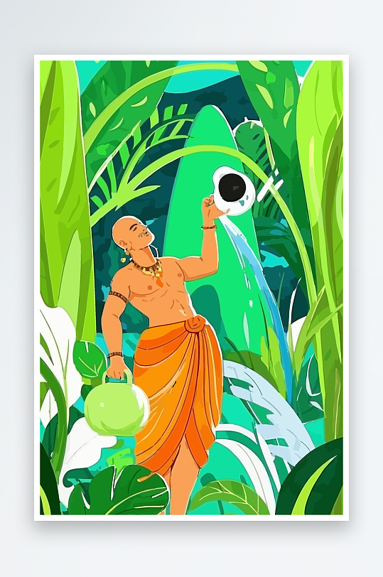 西方男神男人插画元素-众图网