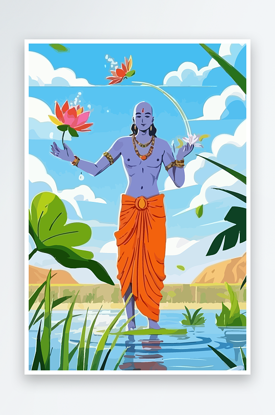 西方男神男人插画元素-众图网