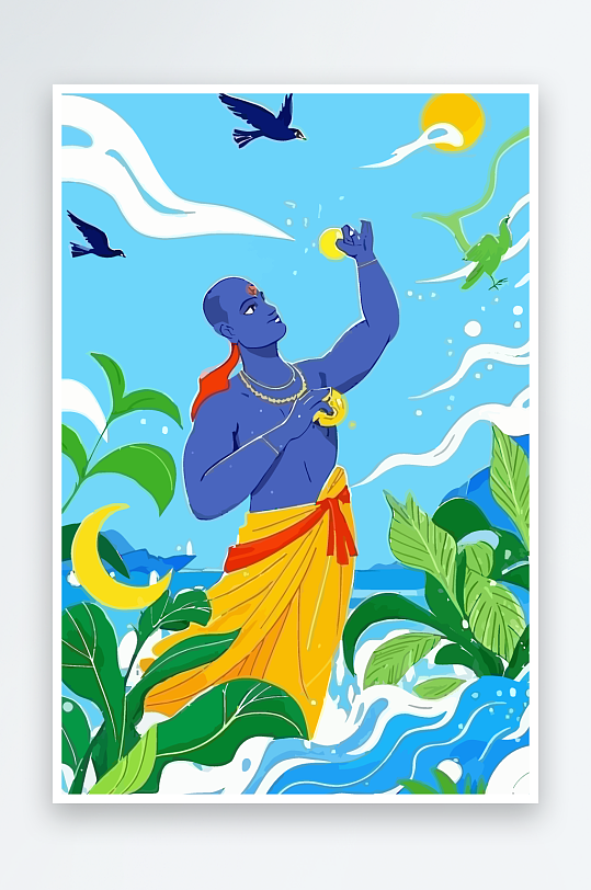 西方男神男人插画-众图网