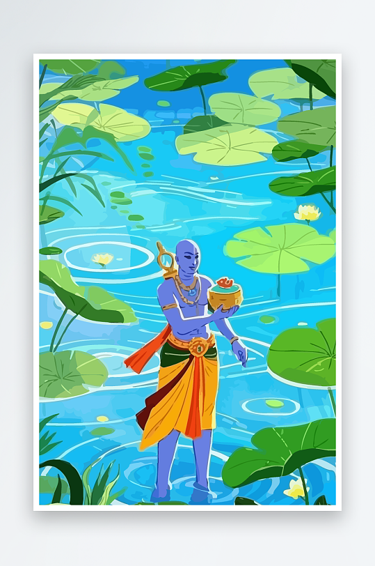 西方男神男人插画-众图网