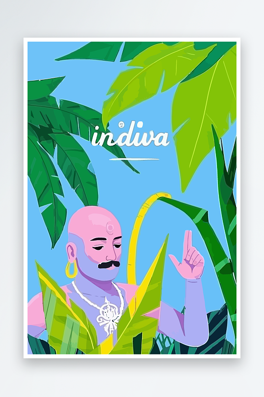 西方男神男人插画-众图网