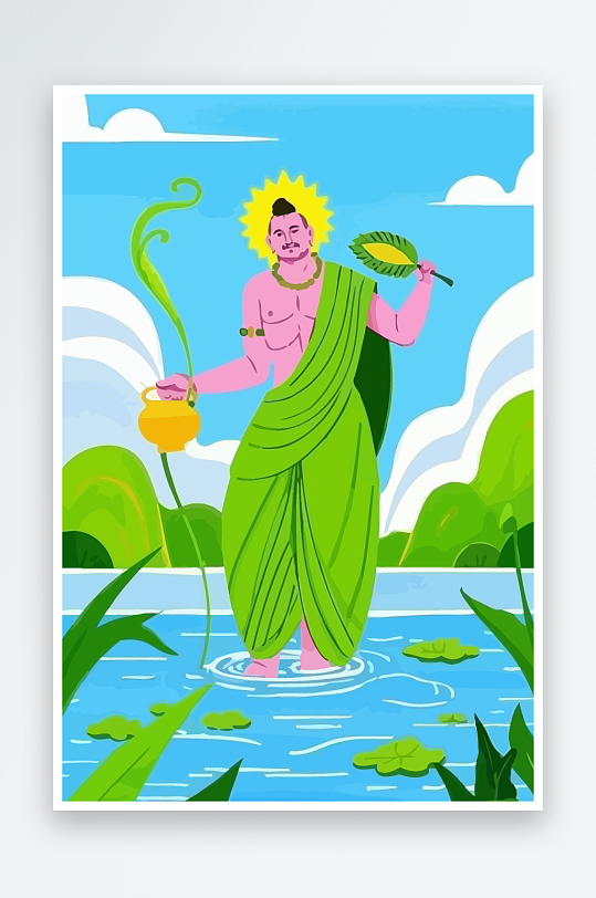 西方男神男人插画-众图网