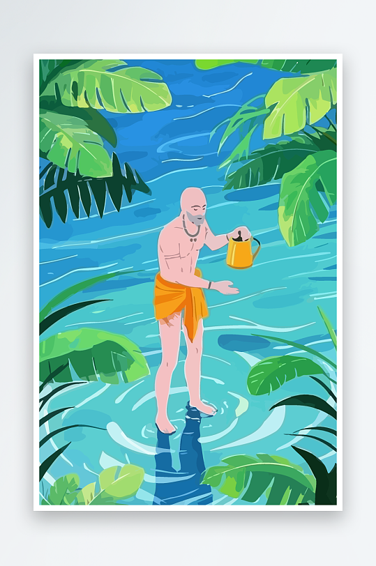 西方男神男人插画-众图网