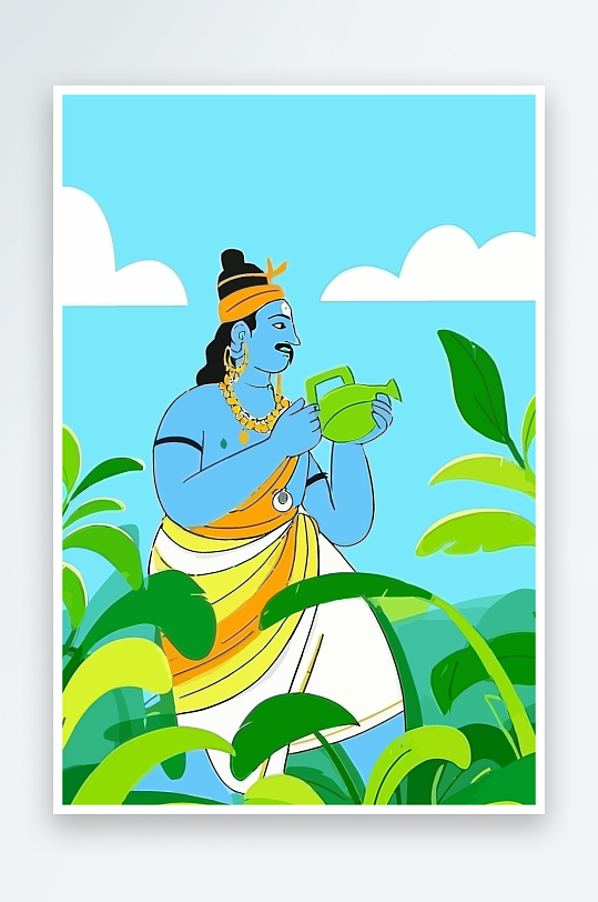 西方男神男人插画-众图网