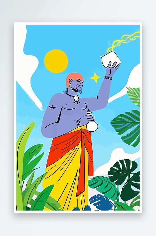 西方男神男人插画元素-众图网