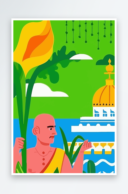 西方男神男人插画元素-众图网