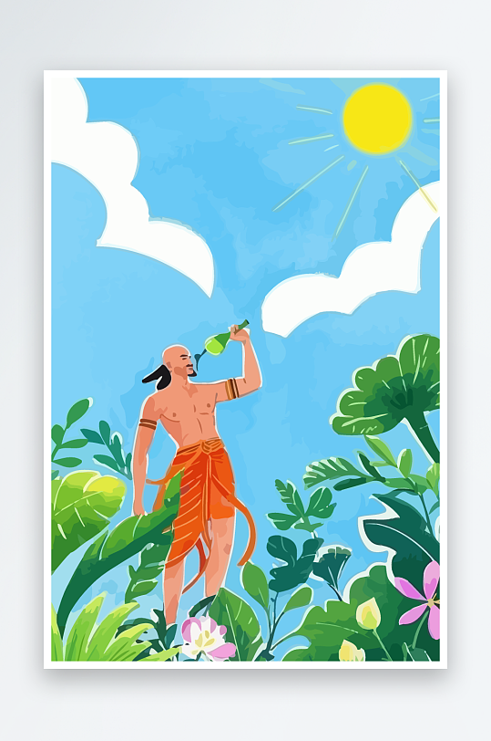 西方男神男人插画元素-众图网