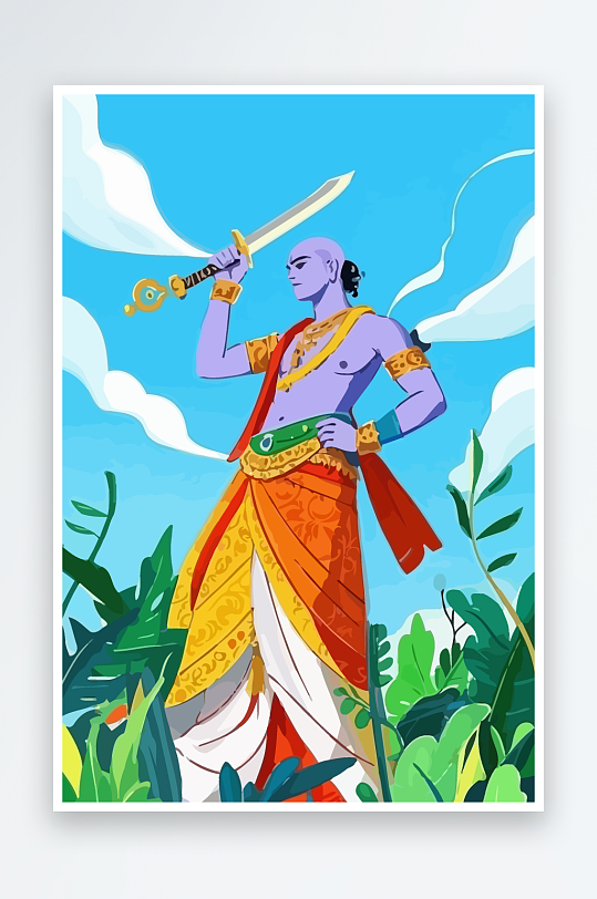 西方男神男人插画元素-众图网