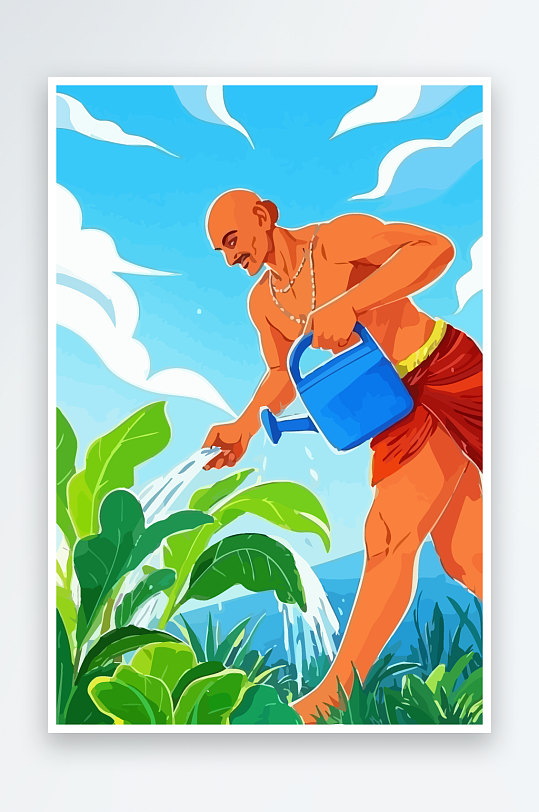 西方男神男人插画元素-众图网