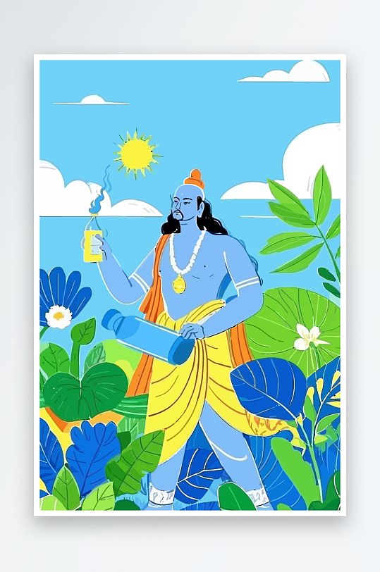 西方男神男人插画元素-众图网