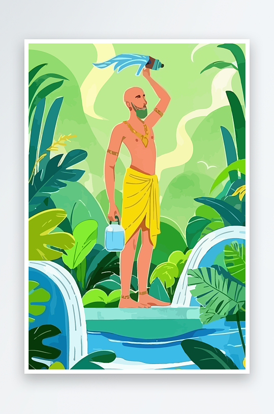 西方男神男人插画元素-众图网