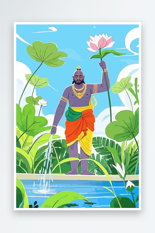 西方男神男人插画-众图网