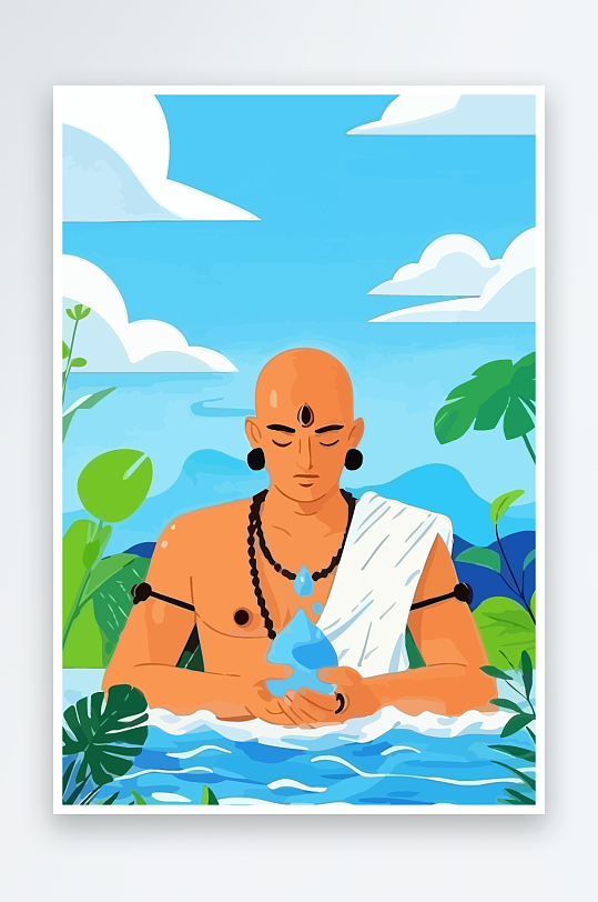 西方男神男人插画-众图网