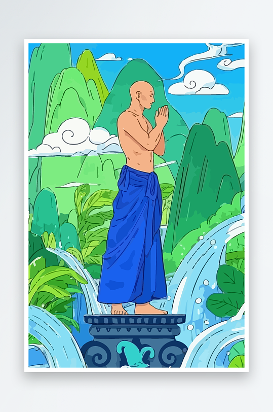 西方男神男人插画-众图网