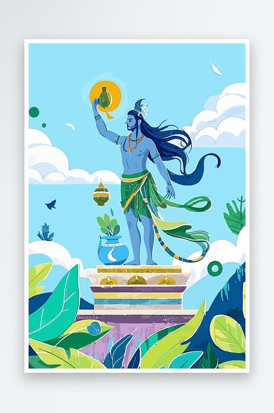 西方男神男人插画-众图网