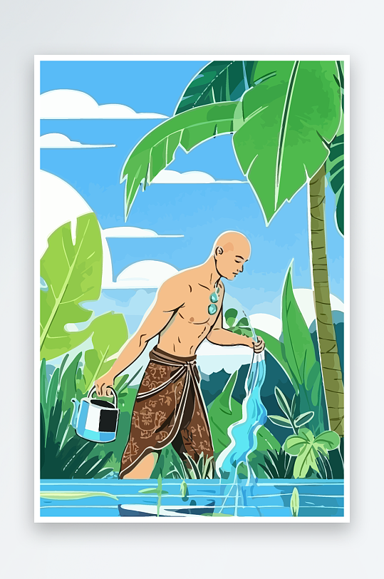 西方男神男人插画-众图网