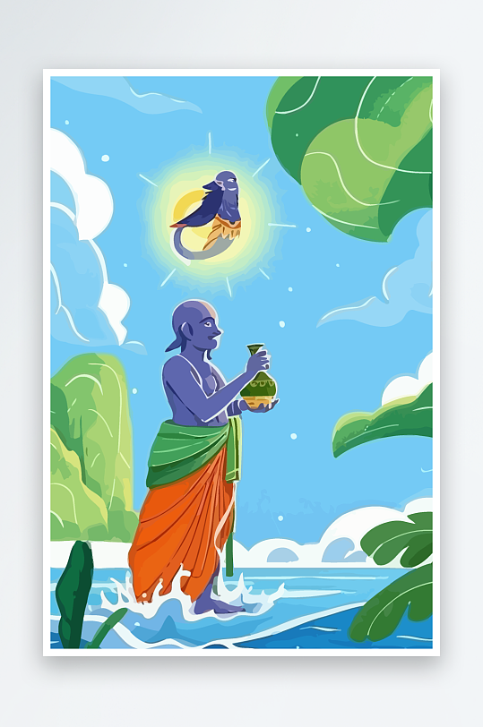 西方男神男人插画元素-众图网