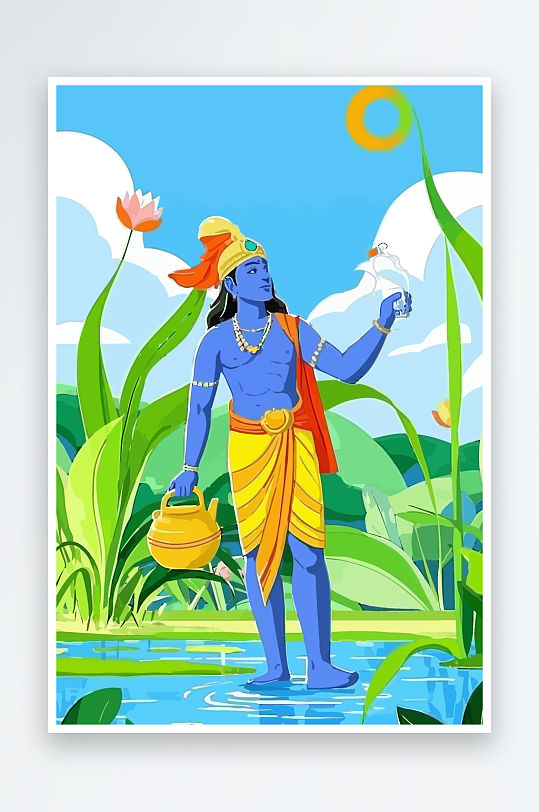 西方男神男人插画元素-众图网