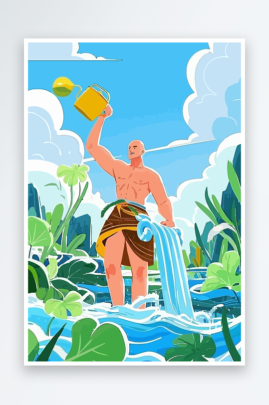 西方男神男人插画元素-众图网