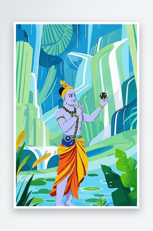 西方男神男人插画元素-众图网