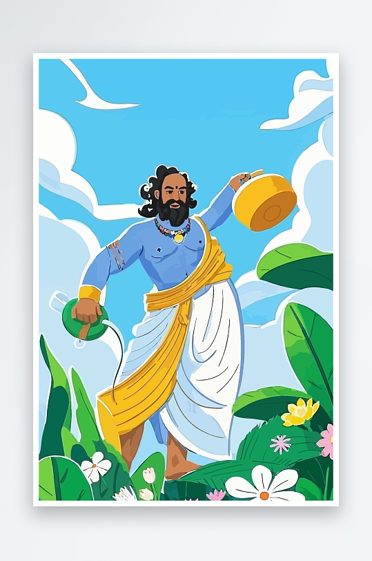 西方男神男人插画元素-众图网