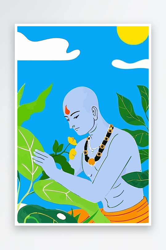 西方男神男人插画元素-众图网