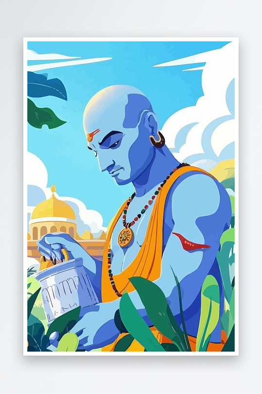 西方男神男人插画-众图网