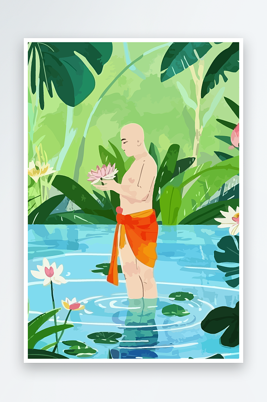 西方男神男人插画-众图网