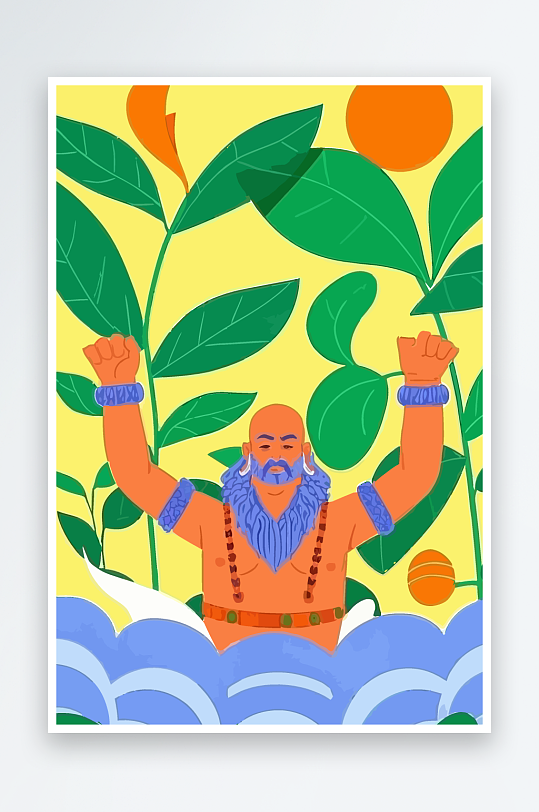 西方男神男人插画-众图网