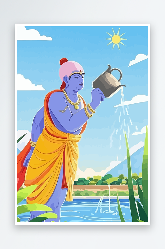 西方男神男人插画-众图网