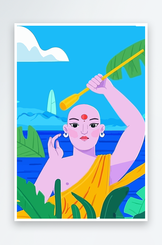 西方男神男人插画-众图网