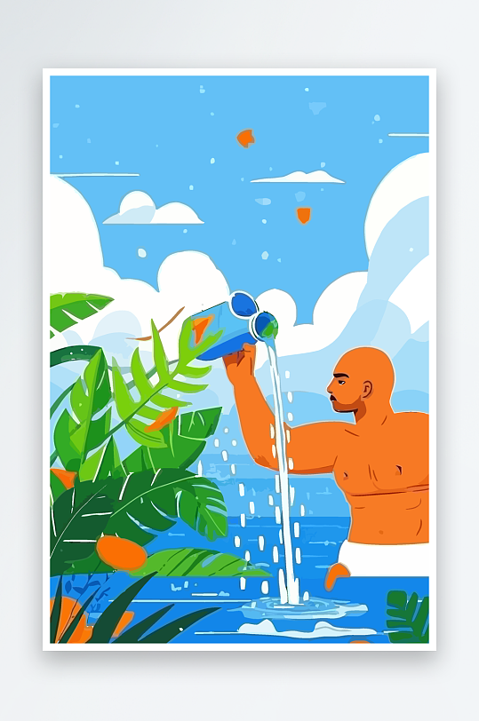 西方男神男人插画-众图网