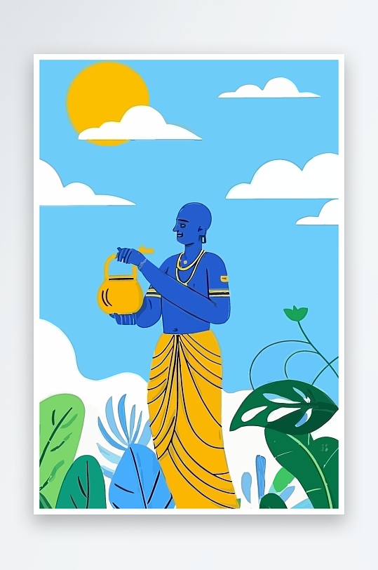 西方男神男人插画-众图网