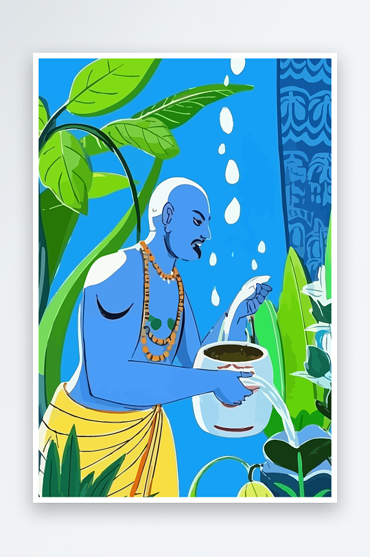 西方男神男人插画-众图网