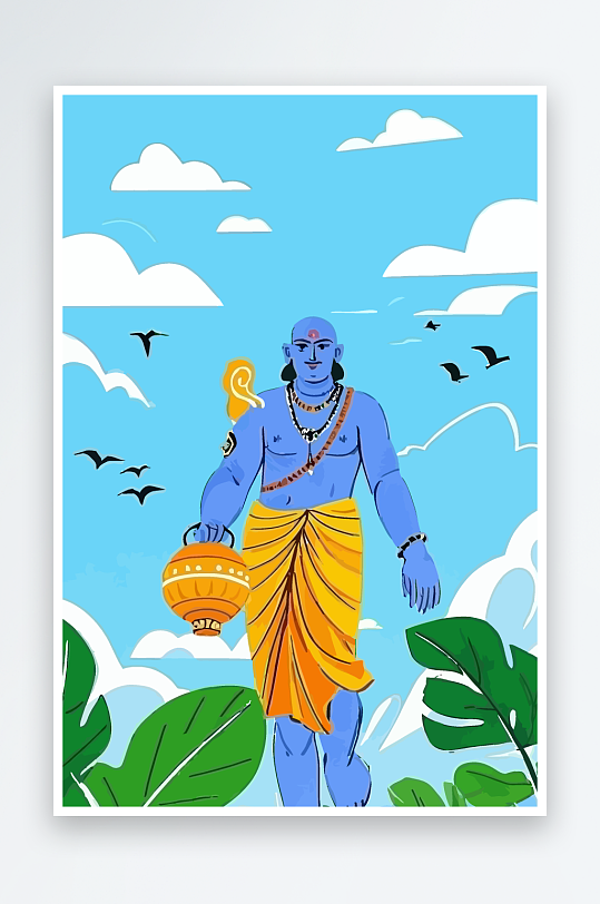 西方男神男人插画-众图网