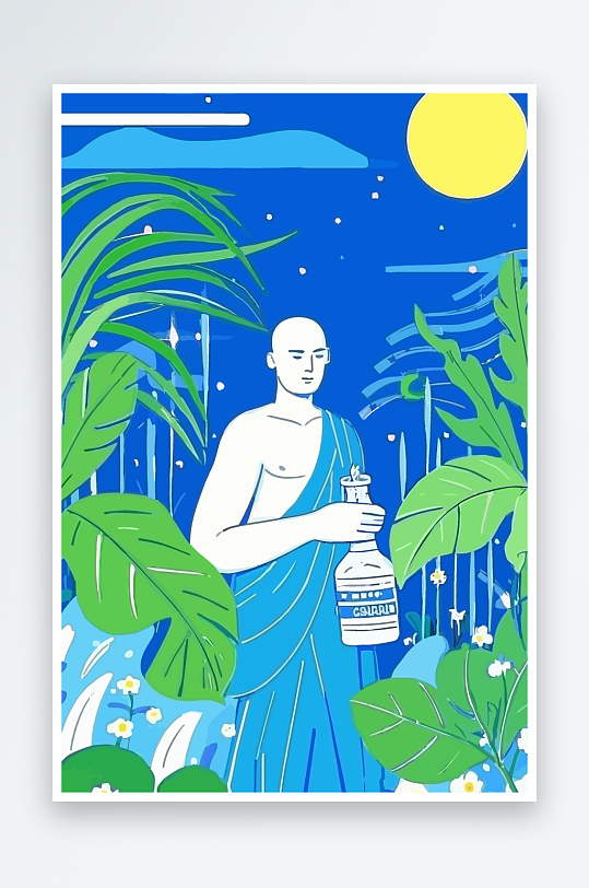 西方男神男人插画-众图网