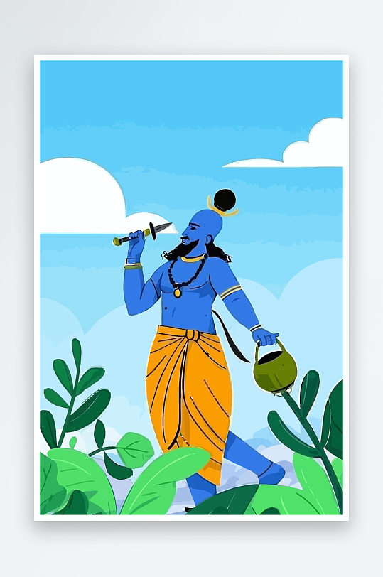 西方男神男人插画元素-众图网